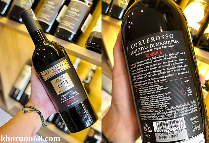 Rượu Vang Ý đỏ Corterosso 1953 nhập khẩu