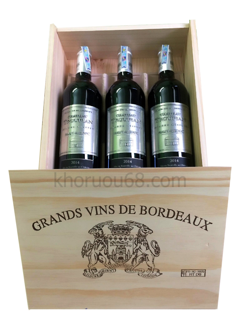 Rượu Vang Pháp CHATEAU TROUPIAN BORDEAUX 2014 ( Mác Kim Loại )