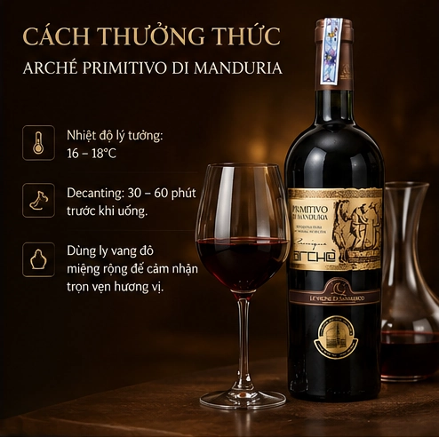 Cách thưởng thức Arche Primitivo Di Manduria
