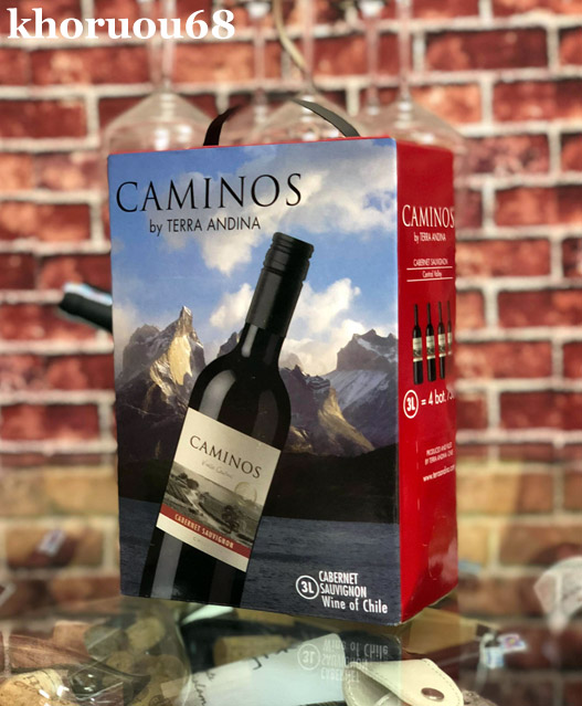Rượu vang chile Bịch Caminos - 3L (Vang Chile - 13,5%vol) nhập khẩu Rượu vang chile Bịch Caminos - 3L (Vang Chile - 13,5%vol) nhập khẩu