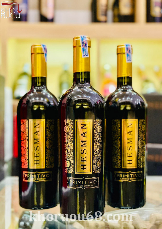 Rượu Vang Ý đỏ Hesman Primitivo Limited Edition chính hãng