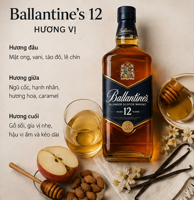 Hương Vị Rượu Ballantines 12 năm
