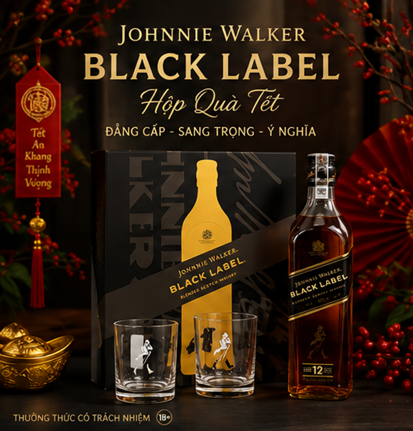 Rượu Johnnie Walker Black Label Hộp Quà Tết