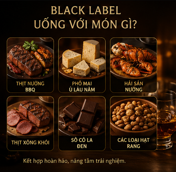 Johnnie Walker Black Label kết hợp với món ăn