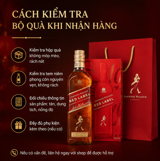 Kiểm tra Johnnie Walker Red Label hộp quà Tết