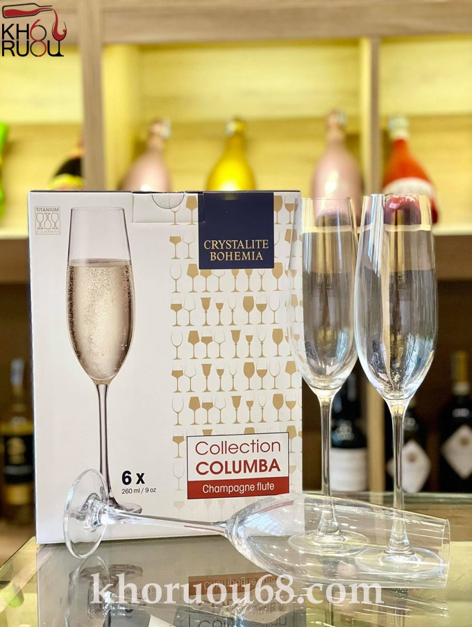 Ly Champagne Pha Lê Crystalite Bohemia