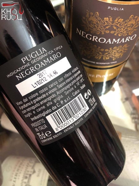 negroamaro-puglia Rượu Vang Ý TERRE PASSERI