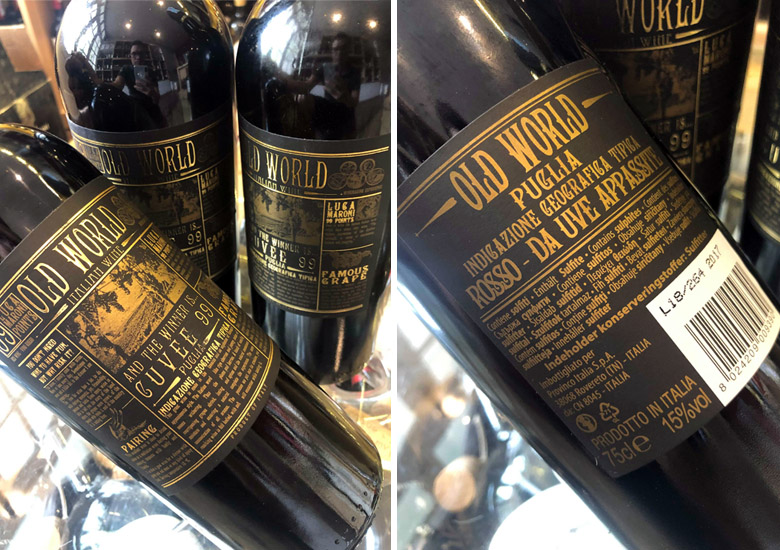 Rượu Vang Ý đỏ OLD WORLD CUVEE 99 chính hãng