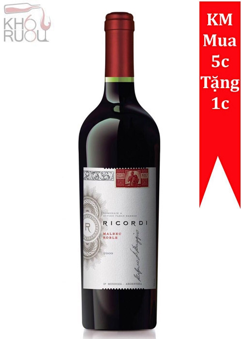 Rượu Vang Argentina Ricordi Malbec Roble