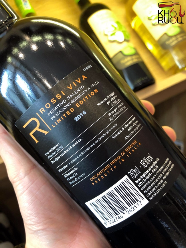 Rượu Vang Ý ROSSI VIVA 18 độ
