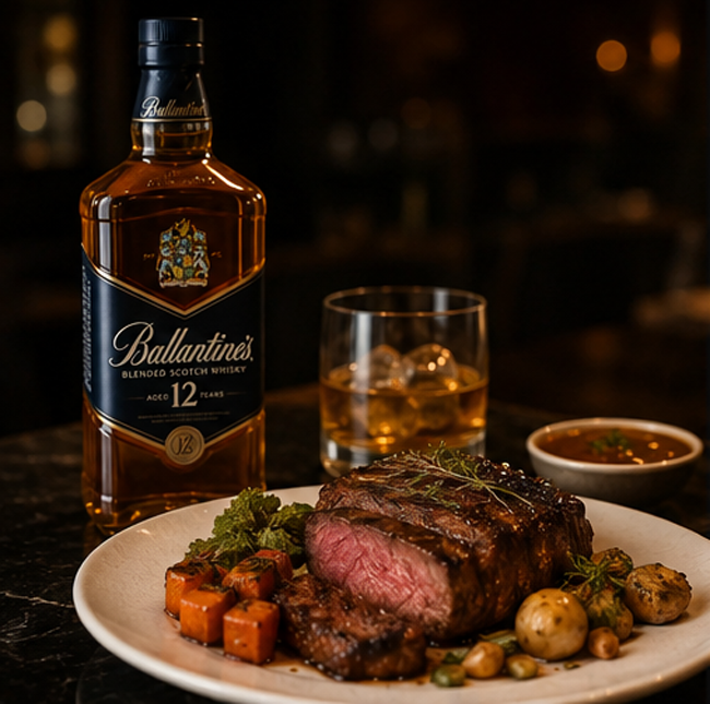 Rượu Ballantines 12 năm Kết Hợp Món Ăn