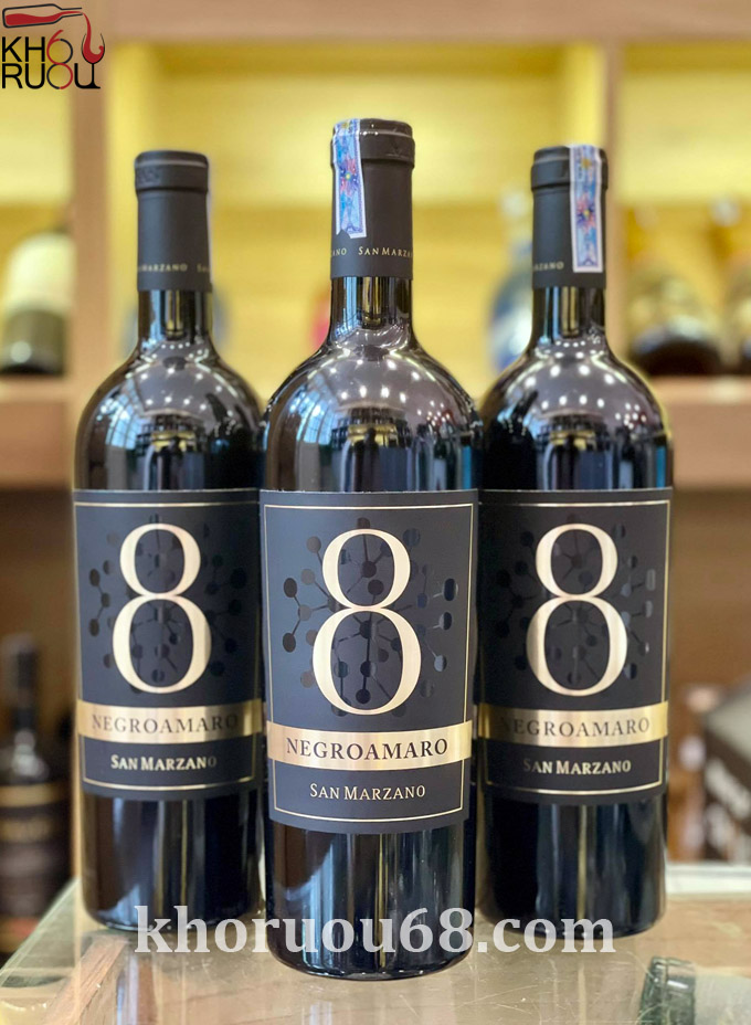 Rượu Vang Ý đỏ 8 Negroamaro chính hãng Rượu Vang Ý đỏ 8 Negroamaro chính hãng
