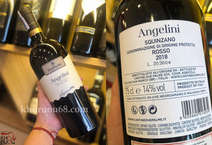 Rượu vang Ý Angelini chính hãng Rượu vang Ý đỏ Angelini chính hãng