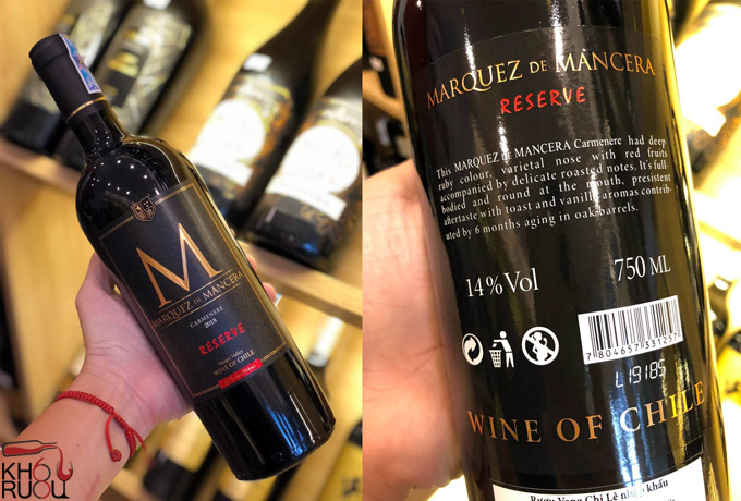 Rượu Vang Chile Marquez De Mancera Reserve Rượu Vang Chile Marquez De Mancera Reserve