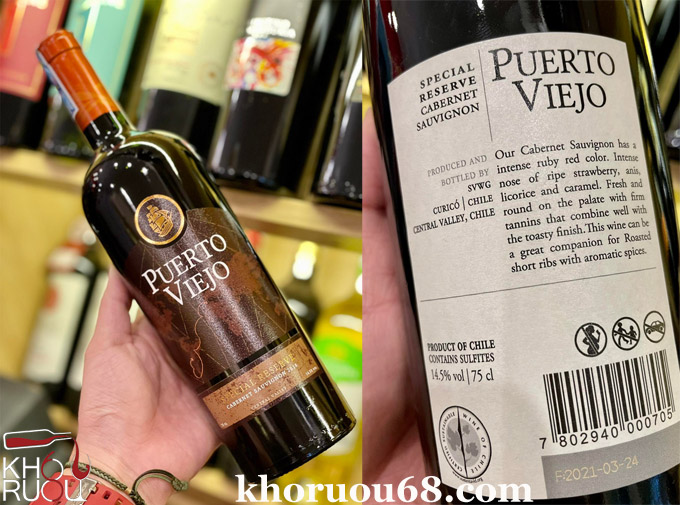 Rượu Vang ChiLe Puerto Viejo Reserva ruou vang do chile puerto viejo