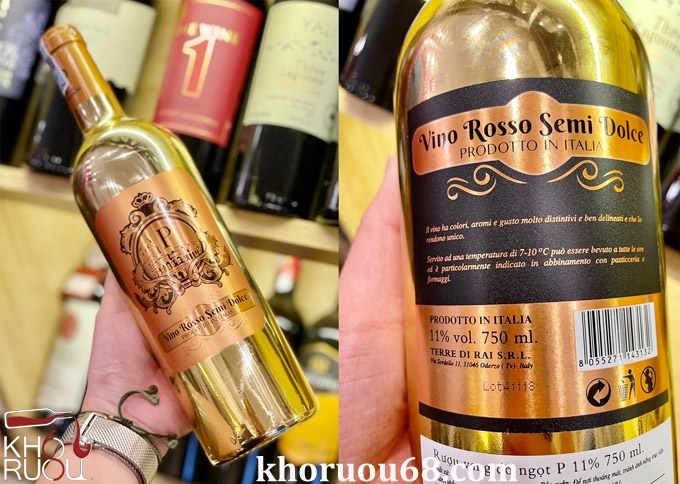 Rượu Vang Ngọt P Vino Rosso 10,5 vol độc đáo