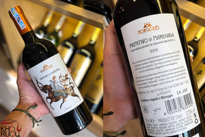 Rượu Vang Ý đỏ Borgodei Primitivo Di Manduria 17,5 độ chính hãng Rượu Vang Ý đỏ Borgodei Primitivo Di Manduria 17,5 độ chính hãng