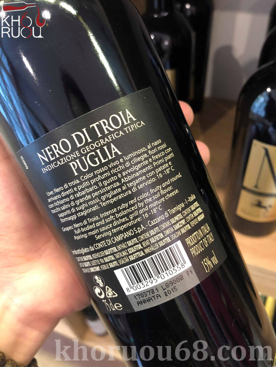 Rượu Vang Ý đỏ N NERO DI TROIA Giá Tốt chính hãng