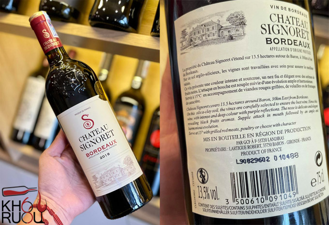 Rượu Vang Pháp Chateau Signoret Bordeaux Rượu Vang Pháp Chateau Signoret Bordeaux