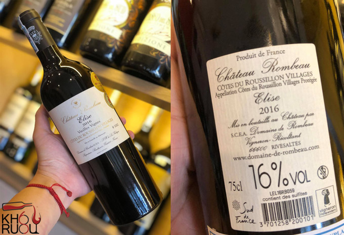 Rượu Vang Pháp Chateau Rombeau Elise 16 độ Rượu Vang Pháp Chateau Rombeau Elise 16 độ