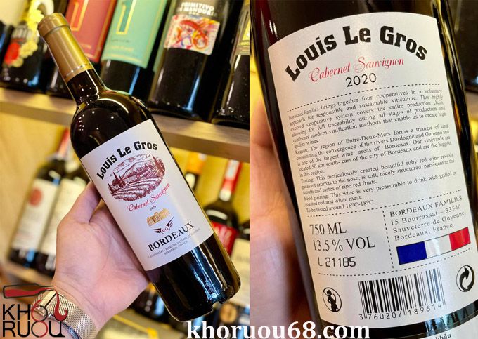 Rượu Vang Pháp Louis Le Gros UG Bordeaux