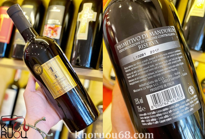 Rượu vang Uno 1 Primitivo di Manduria Riserva