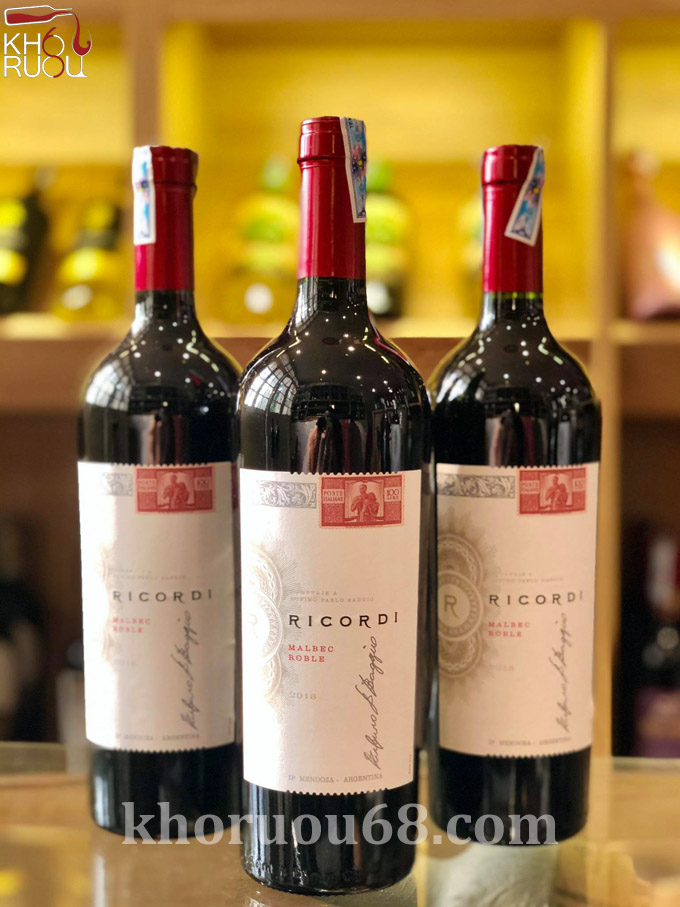 Rượu Vang Argentina Ricordi Malbec Roble