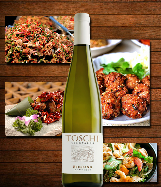 ruou vang riesling toschi va cac mon an phu hop