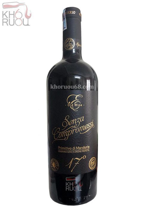 Rượu Vang Ý đỏ Senza Compromessi 17 độ chính hãng