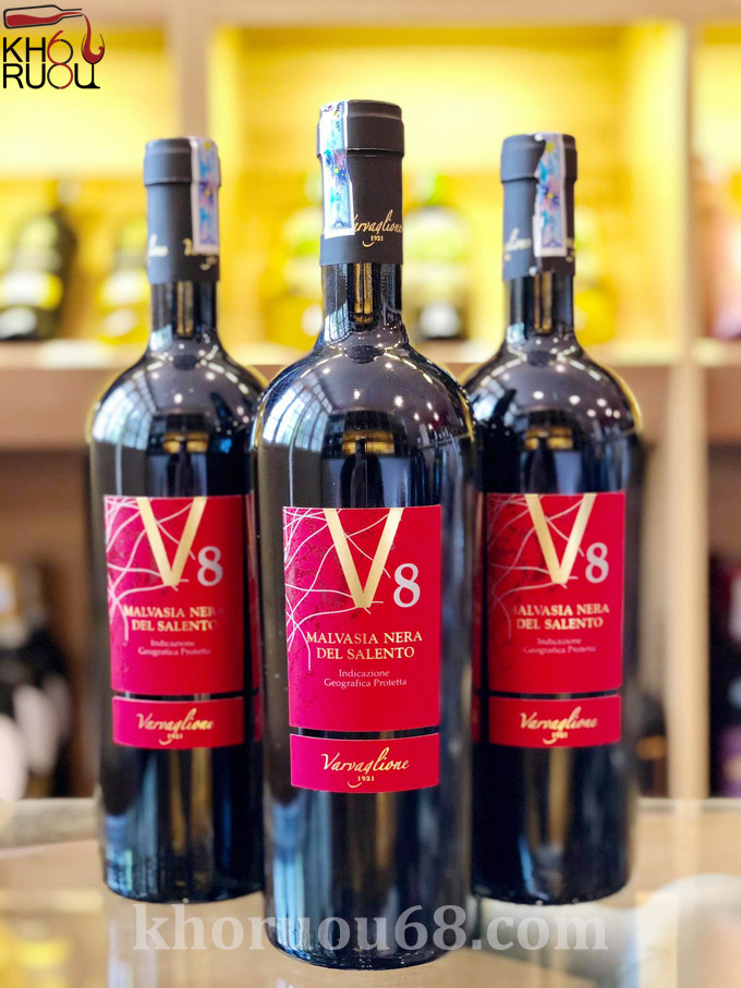 Rượu Vang Ý đỏ V8 Malvasia Nera chính hãng Rượu Vang Ý đỏ V8 Malvasia Nera chính hãng