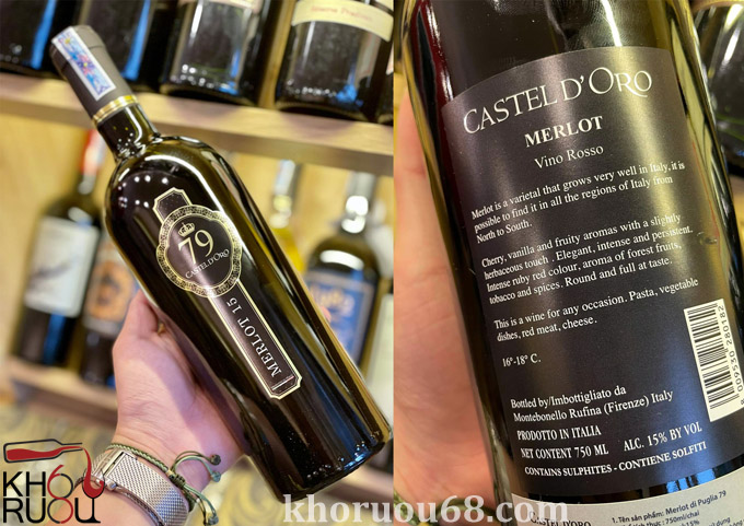 Rượu vang Ý đỏ 79 Castel D'Oro Merlot 15 chính hãng