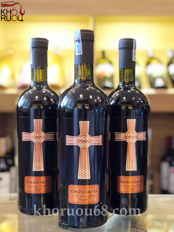 Rượu vang Ý đỏ Crociato Primitivo 18 độ nhập khẩu