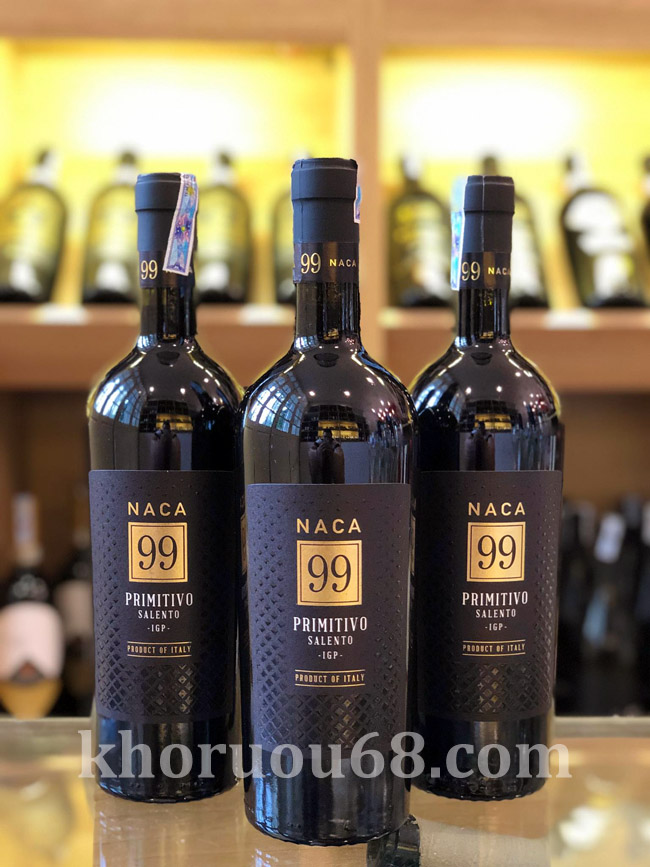 Rượu vang Ý đỏ Naca 99 Primitivo Salento chính hãng Rượu vang Ý đỏ Naca 99 Primitivo Salento chính hãng