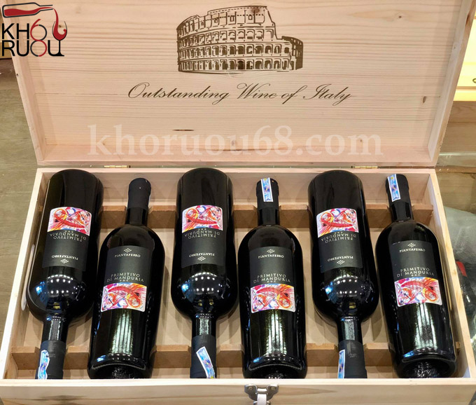 Rượu Vang Ý đỏ Piantaferro Primitivo Di Manduria DOC 2017 chính hãng