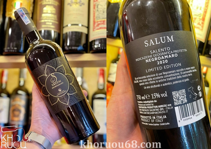 Rượu Vang Ý Salum Negroamaro 15 Độ