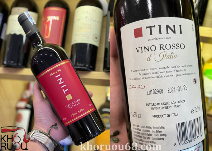 Rượu Vang ý Tini Vino Rosso DItalia Rượu Vang ý đỏ Tini Vino Rosso D’Italia nhập khẩu