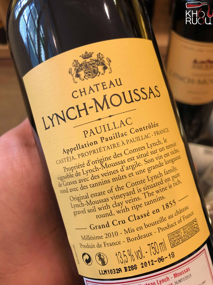 Rượu Vang Pháp Cao Cấp Lynch-Moussas Pauillac Rượu Vang Pháp Lynch-Moussas Pauillac chính hãng