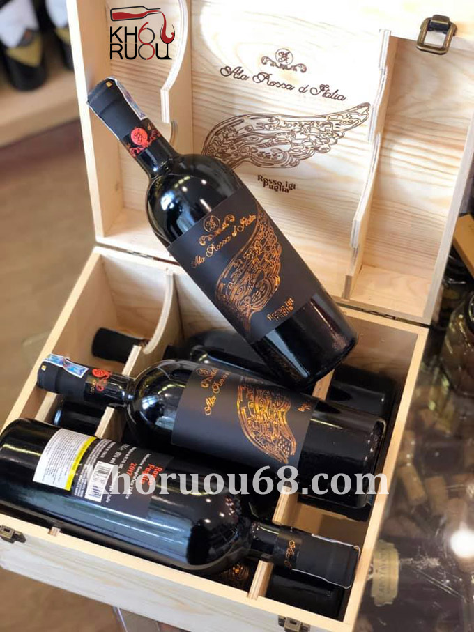 Rượu vang Ý Ala Rossa D'Italia Puglia rượu vang đỏ Ý Ala Rossa