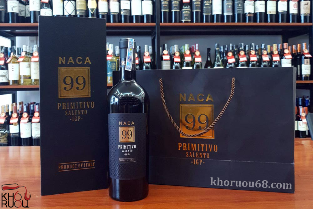 Rượu vang Ý đỏ Naca 99 Primitivo Salento chính hãng Rượu vang Ý đỏ Naca 99 Primitivo Salento chính hãng