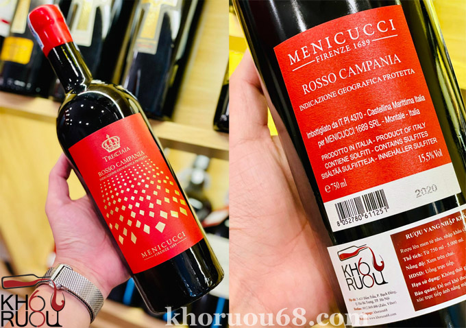 Rượu Vang Ý Menicucci Rosso Campania Rượu Vang Ý Menicucci Rosso Campania