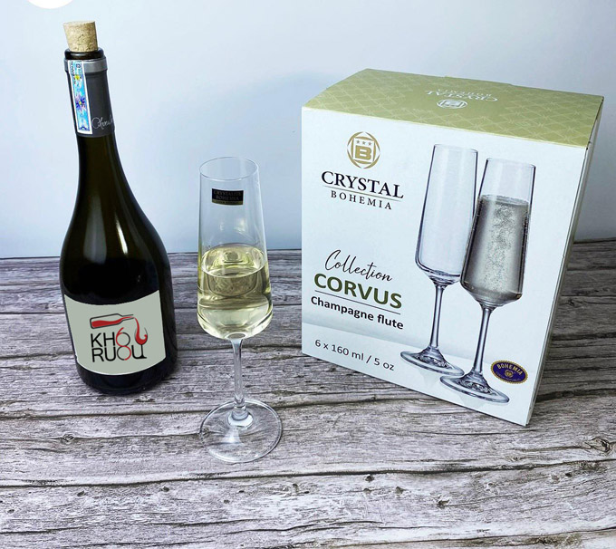 Ly Champagne Pha Lê Crystalite Bohemia Corvus Ly Champagne Pha Lê Crystalite Bohemia Corvus