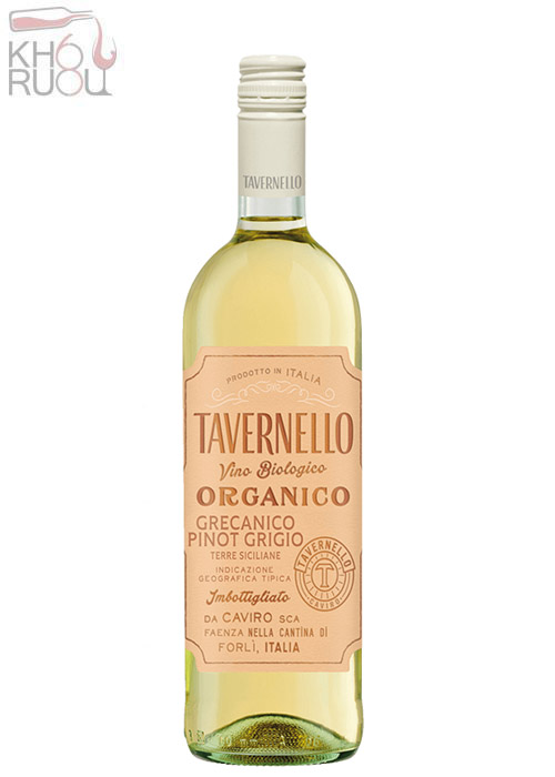 Rượu Vang Ý Tavernello Organico Grecanico Pinot Grigio Terre Siciliane
