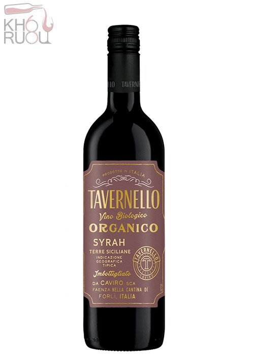 Rượu Vang Ý Tavernello Organico Syrah Terre Siciliane