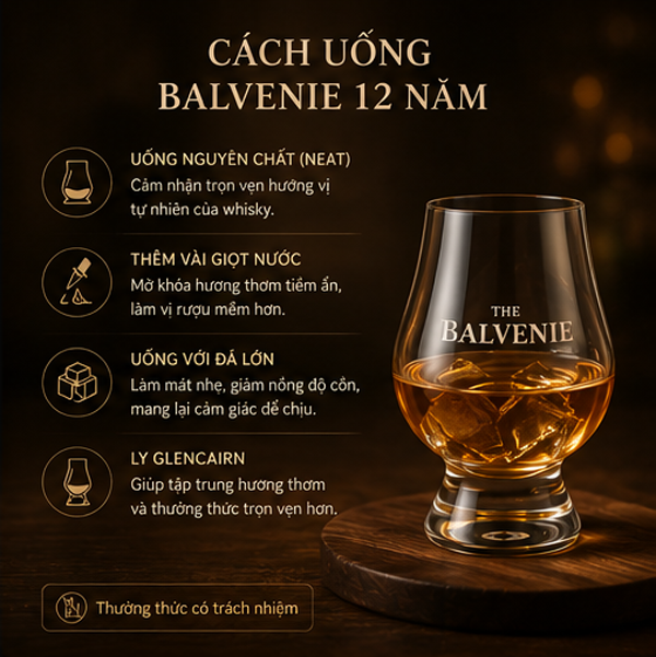 Cách uống rượu Balvenie 12 năm