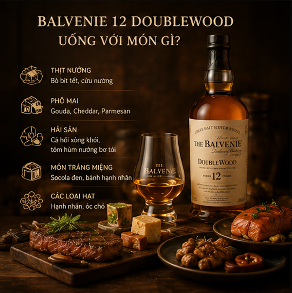 Balvenie 12 uống với món ăn