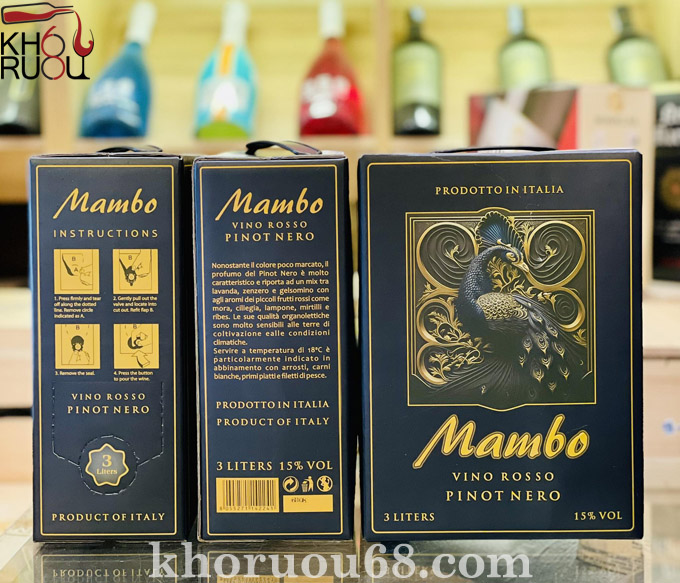 Rượu Vang Bịch 3 Lít Mambo Vino Rosso
