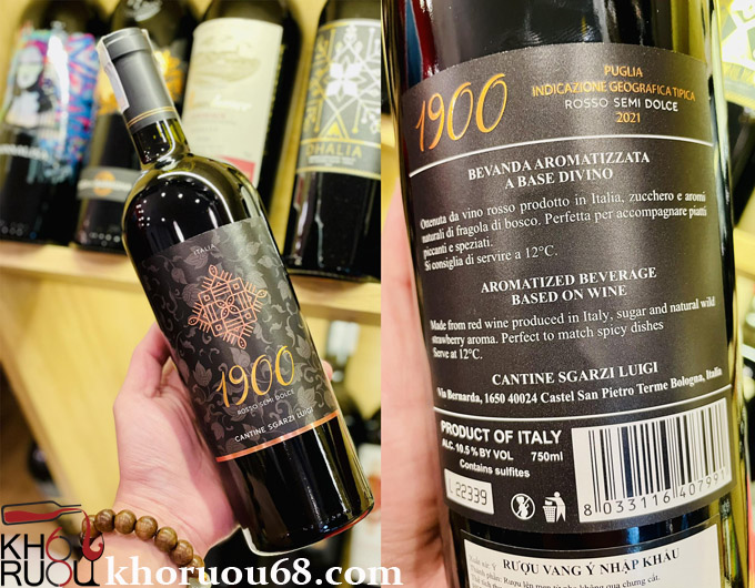 Rượu Vang Ngọt 1900 Rosso Semi Dolce