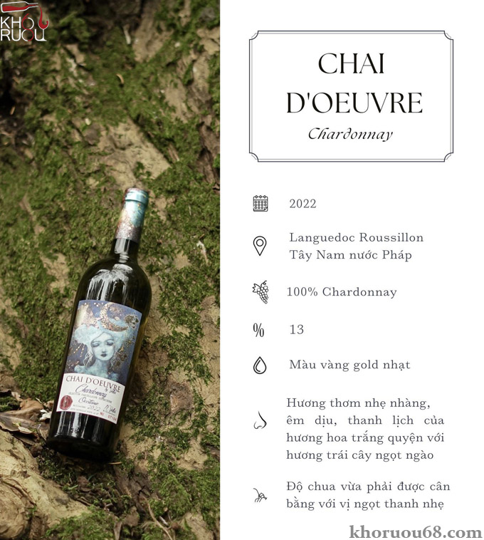 Rượu vang trắng Chai Doeuvre Chardonnay Rượu vang trắng Chai Doeuvre Chardonnay