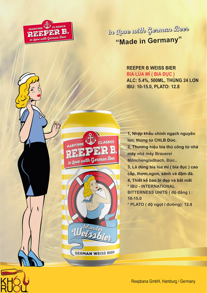 Bia REEPER B BLONDES WEISSBIER