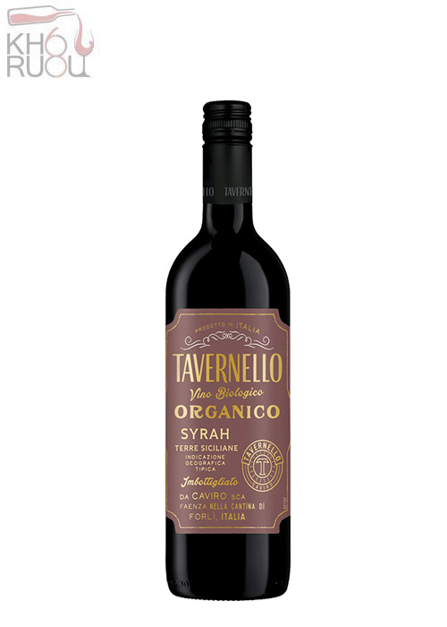 Rượu Vang Ý Tavernello Organico Syrah Terre Siciliane